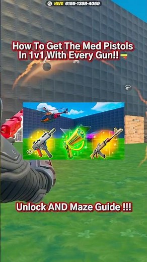 HOW TO UNLOCK THE MED PISTOLS IN 1V1 WITH EVERY GUN!!🔫