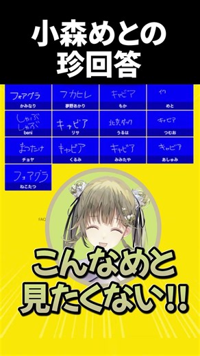 ぶいすぽ回答一致するまで終われまテン!!炸裂する小森めとの珍回答 #ぶいすぽ #切り抜き #ぶいすぽ終われまテン