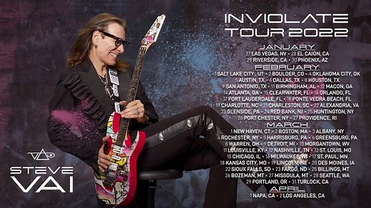 53K views · 3.3K reactions | Tickets are officially on sale for my 2022 INVIOLATE U.S. Tour! Get your tickets now & check out our limited EVO Experience VIP packages too. I’m looking forward to seeing everyone out on the road! smarturl.it/INVIOLATETOUR | Steve Vai | Facebook