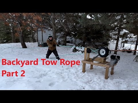 Backyard DIY Ski Hill Tow Rope - Part 2 - Rebuild and Improvements