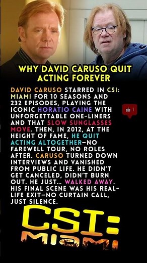 Why Did David Caruso Disappear After CSI?