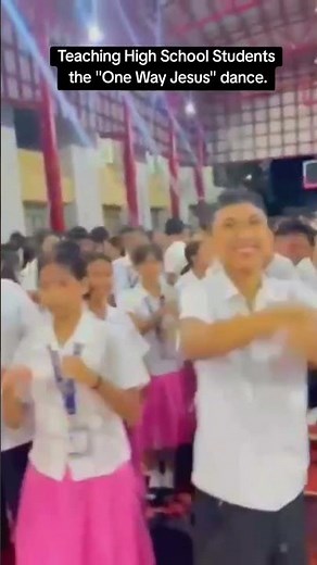 Teaching high school students the “One Way Jesus” dance.