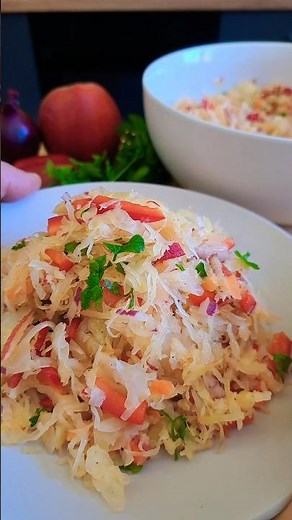 Not sure what salad to make for dinner? This sauerkraut salad is perfect!