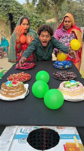 Amazing Big boll roll win cake 🎂 and chocolate 🍫 family challenge ✅ #shorts #game