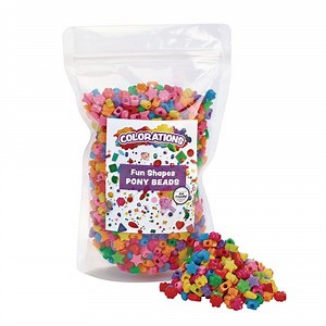 Colorations Fun Shapes Pony Beads - 1 lb.