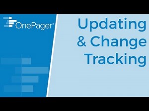 Updating a OnePager Timeline