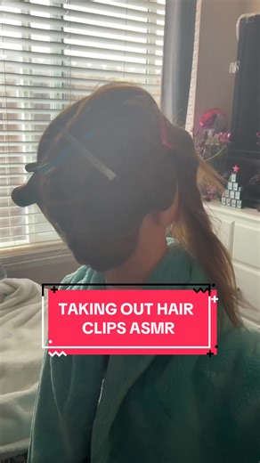 Taking out all the clips and brushing her hair #asmr #asmrhair #asmrhairplay #asmrhairbrushing #hairclipasmr