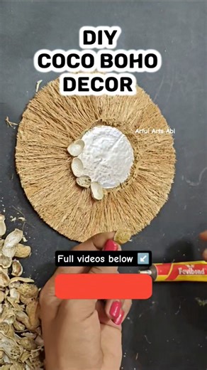 DIY Coconut Husk Groundnut shell Boho Home decor #diy #artfulartsabi #trending #craft #viral #boho