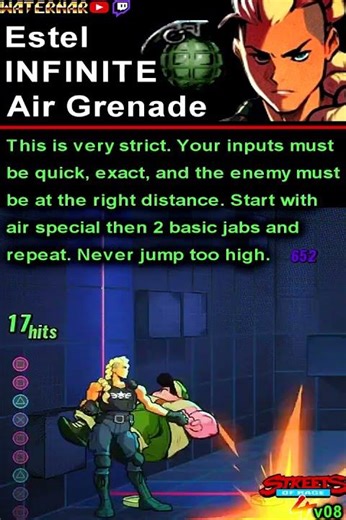 Estel Infinite Air Special Grenade Combo - Streets of Rage 4 #Shorts