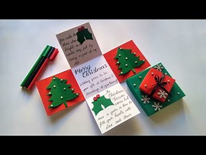 Explosion Box for Christmas | Special Christmas tree card | Tutorial