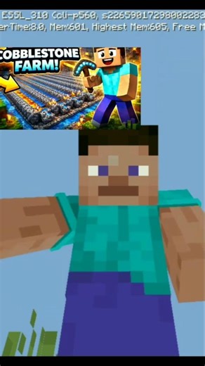 🔥 #minecraft ✅ Easy cobblestone farm tutorial✅ Survival friendly design 🪓✅ #minecrafttutorial