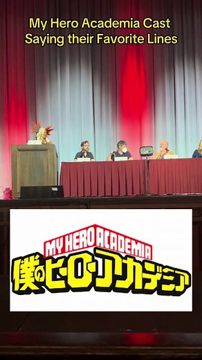 As always, My Hero Academia cast saying their favorite lines! #myheroacademia #animepasadena #animepasadena2023 #myheroacademia #voiceactor #animedubbed #subsvsdubs #fyp #animenyc2023 #funimation #crunchyroll #dekuvillain #deku #bakugou #tenyaiida #fatgum #justinbriner #cliffordchapin #jmichaeltatum #kellengoff #fivenightsatfreddy