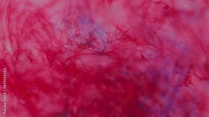 Paint splash. Biology ink. Defocused red blue color dripping blood liquid spilling veins lines fluid motion in wet texture abstract art background.