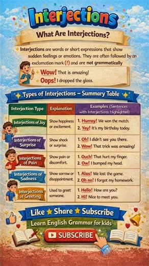 Interjection & Types #shortsviral #learn