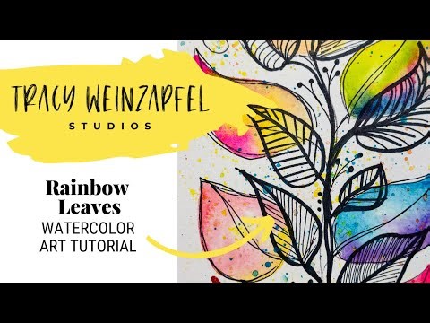 Whimsical Rainbow Leaves (Easy Watercolor Art Journal Tutorial)