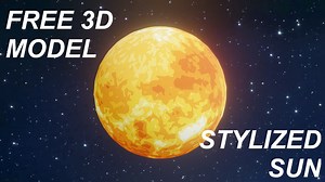 (FREE PRODUCT) Stylized Sun 3D Model 2k Textures