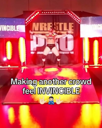 Making another crowd feel #INVINCIBLE 🤟🏻🙅🏻‍♂️🤟🏻 #fyp #WWE #aew #tna #nxt #wrestling