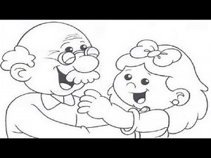 How to draw Grandfather and Granddaughter - Drawing Tutorial