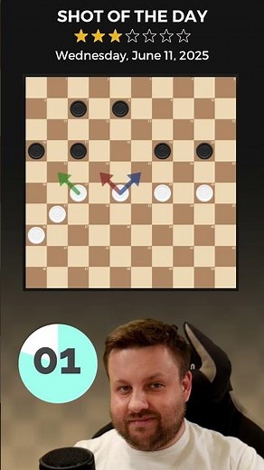 Shot of the Day – June 11, 2025 ➡️ Learn How to Play Checkers at www.worldofcheckers.com