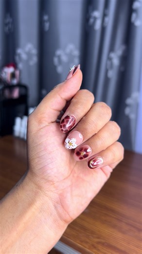 “Extra Short Round Nails” - adding new shape to our wide range of shapes and lengths. This shape is perfect for beginners, working women and new moms Follow @nailsbypreeya only one handmade presson in Nepal with wide range of shapes and lengths for everyone. You name it we have it #pressonnails #nailsnepal #nailshape #shortnails #stickonnails #pressons #gelnails #handmade #nailsbypreeya