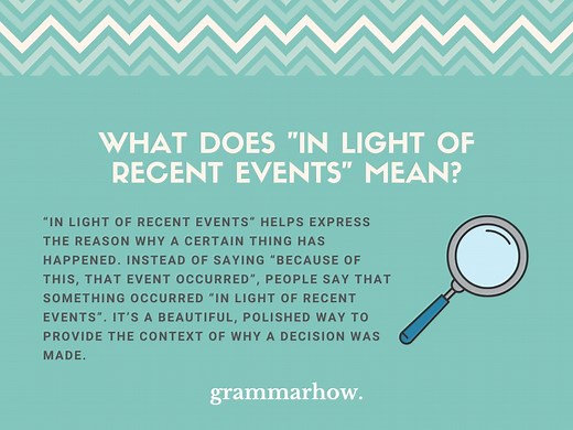 "In Light of Recent Events" - Meaning & Correct Usage