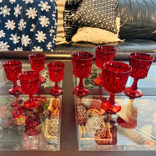 Vintage Noritake Perspective Ruby Red Wine & Water Glasses (set of 4) - Etsy