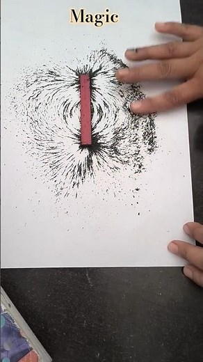 Obtaining Magnetic field lines of bar magnet using Iron Fillings #shorts #school #practical