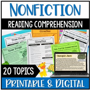Nonfiction Reading Comprehension Passages and Questions with Digital