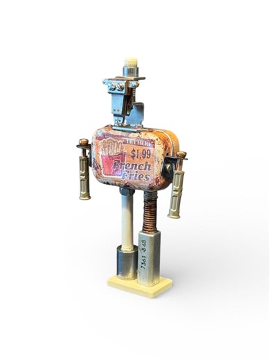 Upcycled Design Robot, Retro Robot Made From an Old Can and Electrical Parts, Handmade Unique DIY Cyber-bot D01 - Etsy UK