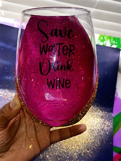 Glittering a Two-Tone Wine Glass with Mod Podge