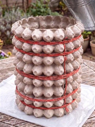 Cement Flower Pot from Egg Carton Mold | Easy DIY Garden Craft