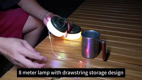 Camping String Lights,2 in 1 Outdoor String Lights,Portable Colored String Lights with 5 Lighting Modes,for Camping,Party,Yard Garden Outdoor(26.2ft)