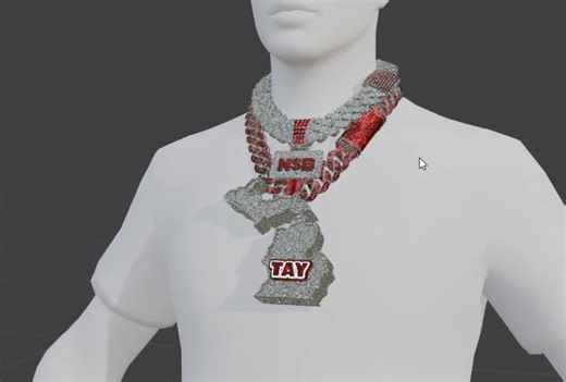 Custom Tay piece with the Michigan state pendant 🧊 🥶 😮‍💨 #fivem #fivemchains #bestjewelry #fivemcreator