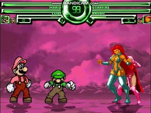 Super Mario and Super Luigi vs Starfire and Raven (MUGEN Battle Request)