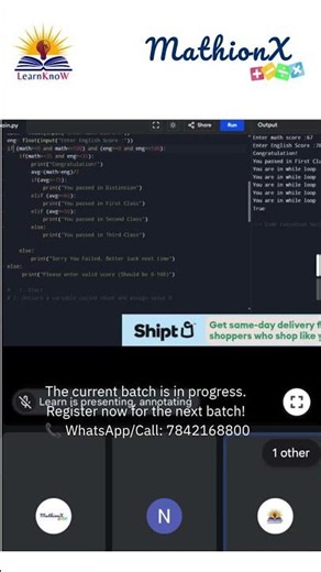 Python Week 4 | Students Learning Real Python Coding | MathionX #python #coding