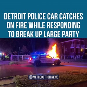 5.6K views · 68 reactions | A Detroit police cruiser caught on fire...