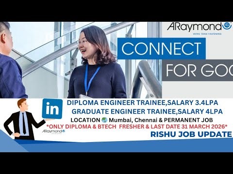 ARaymond Hiring For Diploma & BTech🤠Salary 4LPA|2026|‪@ARaymondNetwork‬#hiring#job#diplomajob#btechjob