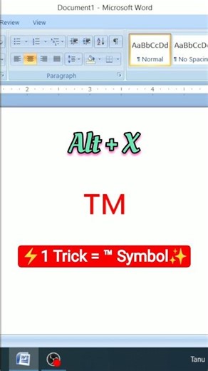 Trademark Symbol in Word ™ #msword #computertricks #shortcutkeys #wordtips #shorts #words #tips