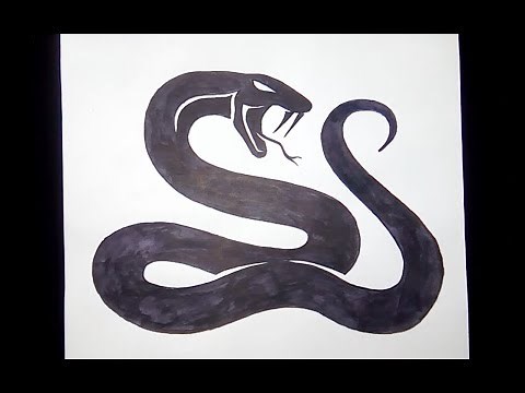 How to draw a Snake (Black Mamba)