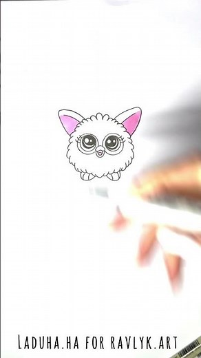 🧸🎶 Create a Colorful Furby Toy 🖍️ Cute Drawing Idea 🖼️ #shorts #drawing #RavlykArt