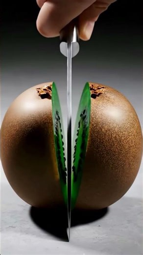 Wait for the Emerald Green Inside... 🥝💎 Glass Kiwi Slice