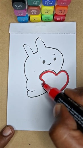 cute bunny drawing. ##art #drawing #painting #cartoon