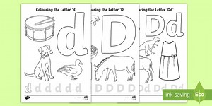 Letter D Colouring Pages
