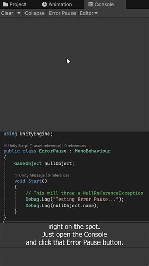 Catch Unity Errors Instantly with Error Pause