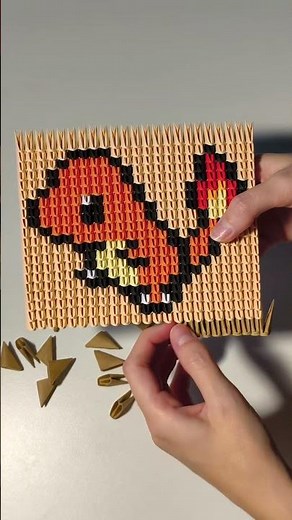 Charmander Pokemon Origami Papercraft tutorial anyone? 🧡👇