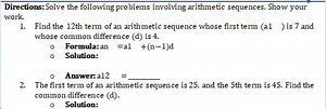 Solve the following problems involving arithmetic sequences. Sh... | Filo