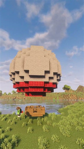 hot air balloon + sky dive in modded mc! #minecraftbuild #createmod #createaeronautics