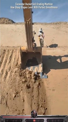 Excavator Bucket Soil Grading Machine : How Steep Slopes Level With Perfect Smoothness