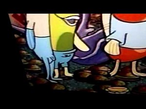 Blue fish showing penis in spongebob