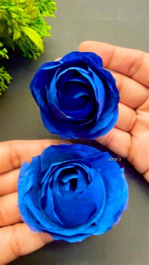 Beautiful Blue Paper Rose | DIY Blue Rose | Simple Paper Craft | Flower Making Tutorial#DIY #Shorts
